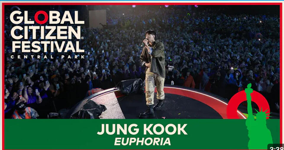 Singer Jung Kook Performs BTS Song ‘Euphoria’ | Global Citizen Festival 2023